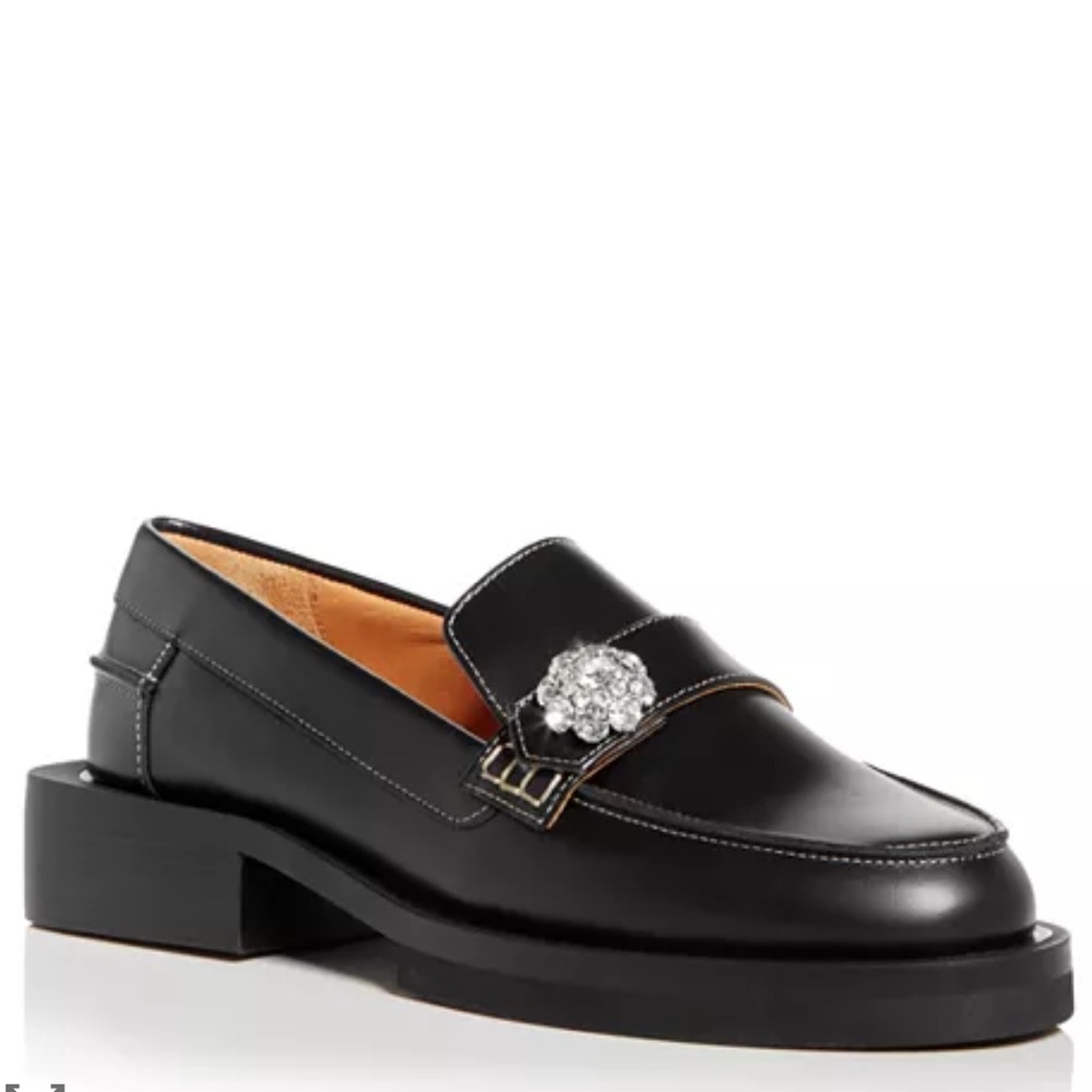 NEW GANNI crystal Embellished loafers
